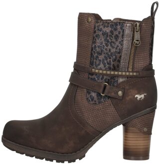 Mustang Enkellaarsjes Hak Donkerbruin - 42