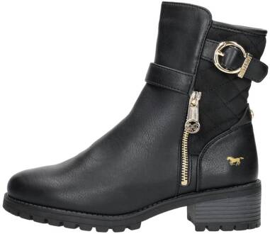 Mustang Enkellaarsjes Plat Zwart - 37