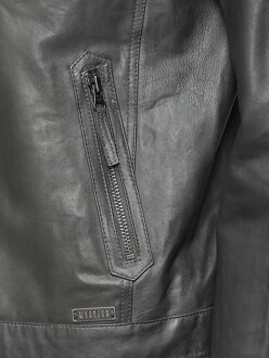 Mustang Lederjacke Max Donkergrijs - XL