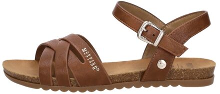 Mustang Sandalen Plat Cognac - 41
