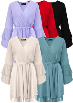 Musthave Deal Chiffon Ruffle V-hals Jurken