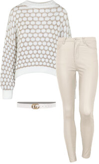Musthave Deal Complete Set Gebreide Lurex Trui Ecru