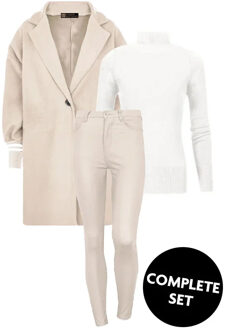 Musthave Deal Complete Set Stripe Coat Beige