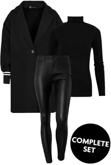 Musthave Deal Complete Set Stripe Coat Zwart