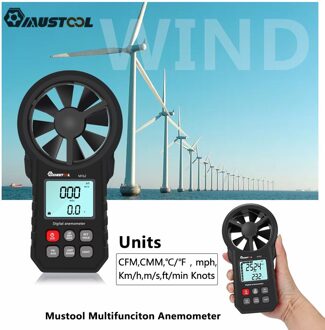 Mustool MT62 Digitale Anemometer Wind Schaal Meet Real-Time + Gemiddelde Windsnelheid Meten Air Volume Meet Wind meter