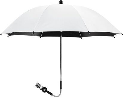 Muti-Kleur Draaibare Kinderwagen Paraplu Anti-Uv Zon Bedekkingsgraad 360 Verstelbare Universele Kinderwagen Paraplu Zon & Regen Bescherming wit