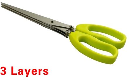 Muti-Lagen Keuken Schaar Rvs Groentensnijder Sjalot Kruid Laver Kruiden Koken Tool Cut Keuken Accessoires 3 layers