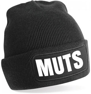 Muts/beanie met grappige tekst - one size - unisex - zwart One size