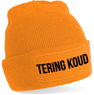 Muts met tekst - Tering Koud - one size - oranje One size