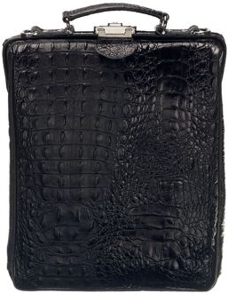 Mutsaers On The Bag Leather Backpack zwart croco - H 36 x B 28 x D 10 cm