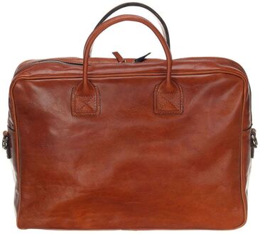 Mutsaers The Sleeve Plus 13.3" cognac schoudertas heren - H 28 x B 38 x D 9 cm