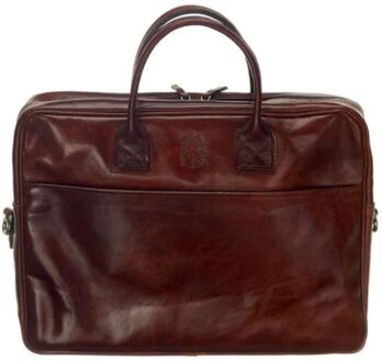 Mutsaers The Sleeve Plus 15.6" dark brown schoudertas heren Bruin - H 28 x B 42 x D 9 cm