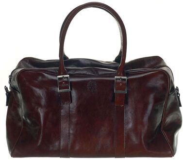 Mutsaers The Traveler dark brown weekendtas handbagage Bruin - H 30 x B 50 x D 20 cm