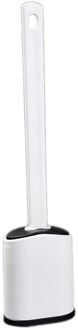 Muur Bedrag Siliconen Wc Borstel Zachte Borstel Toiletborstel Houder Set Accessoires Schoonmaken Tool Duurzaam Plastic Rubber wit