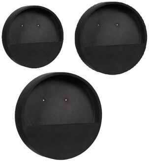 Muur bloempot Wally zwart set van 3