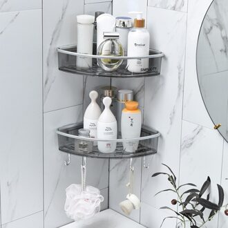 Muur Gemonteerde Driehoek Opbergrek Badkamer Plank Met Handdoek Bar Haken Organizer Voor Bad Huishoudelijke Artikelen Badkamer Accessoires Triangle styles 2stk
