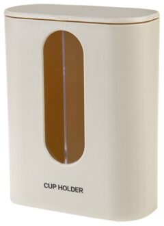 Muur Gemonteerde Dubbele-Cilinder Cup Taker Met Deksel Wegwerp Bekerhouder Huishoudelijke Water Dispenser Snap-Op Papier cup Rack khaki