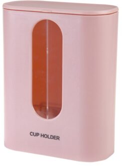 Muur Gemonteerde Dubbele-Cilinder Cup Taker Met Deksel Wegwerp Bekerhouder Huishoudelijke Water Dispenser Snap-Op Papier cup Rack powdered