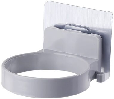 Muur Gemonteerde Eenvoudige Föhn Houder Opslag Abs Badkamer Plank Föhn Rack Organizer Gratis Punch Rack grijs