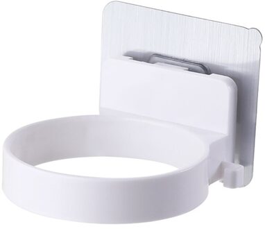 Muur Gemonteerde Eenvoudige Föhn Houder Opslag Abs Badkamer Plank Föhn Rack Organizer Gratis Punch Rack wit