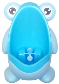 Muur Gemonteerde Haak Baby Boy Potty Toilet Training Kids Kikker Stand Verticale Baby Peuter Badkamer Kikker Urinoir licht blauw