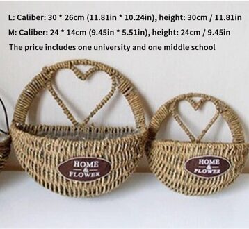Muur Gemonteerde Hand Geweven Stro Fower Mand Opbergdoos Multi Vlees Bloempot Decoratie Familie Tuin Decoratie