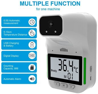 Muur Gemonteerde HK3 Digitale Infrarood Thermometer Non-contact Voorhoofd Body Thermometer Lcd Display Kantoor Metro Thuisgebruik
