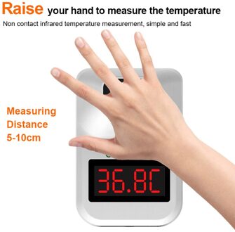 Muur Gemonteerde Infrarood Thermometer Non-contact Voorhoofd Thermometer 3 Kleuren Met Koorts Alarm Led Digitale Temperatuur Meting