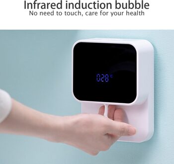 Muur Gemonteerde Led Scherm Automatische Inductie Schuim Zeepdispenser Huishouden Smart Infrarood Sensor Hand Wasmachine