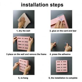 Muur Gemonteerde Lijm Afvoer Mes Rack Holder Opslag Container Bestek Organisator Voor Keuken Roze