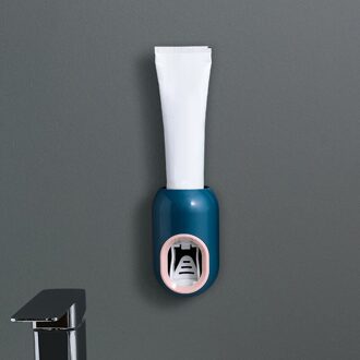 Muur Gemonteerde Naadloze Automatische Tandpasta Knijper Tandenborstelhouder Lui Tandpasta Squeezer Huishoudelijke Badkamer Accessoires diep blauw