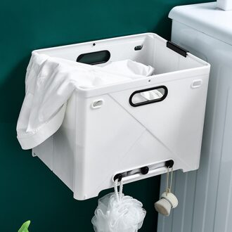Muur Gemonteerde Planken Voor Opslag Wasserij Opvouwbaar Huishoudelijke Plastic Wasmand Wc Badkamer Vuile Kleren Opslag Mand
