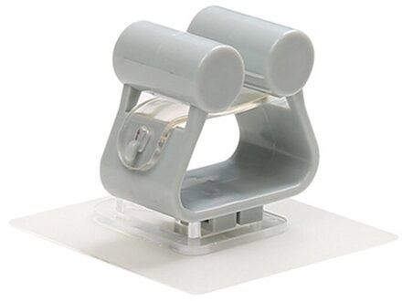 Muur Gemonteerde Punch-Gratis Mop Haken Traceless Badkamer Mop Haak Haken Bezem Plank Mop Klem Home Keuken Badkamer accessoires grijs / 5stk