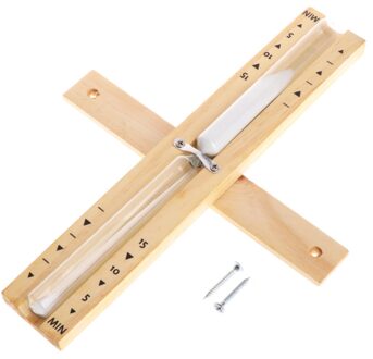 Muur Gemonteerde Roterende Sauna Houten Zandloper Wit Zand Timer 15 Minuten