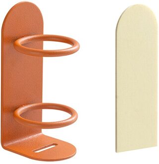 Muur Gemonteerde Tandenborstelhouder Smeedijzeren Elektrische Gratis Punch Zelfklevende Tandenborstelhouder Zwart/Wit/Orange 9*4*3.5Cm 03 oranje