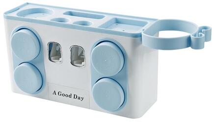 Muur Gemonteerde Tandenborstelhouder Tandpasta Tube Squeezer Tandpasta Houder Tandpasta Dispenser Badkamer Accessoires Badkamer Set blauw