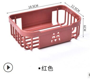 Muur Gemonteerde Tissue Opbergrek Opknoping Hollow Afvoer Mand Papierrol Plank Voor Keuken Badkamer Wc Badkamer Accessoires D3731-rood