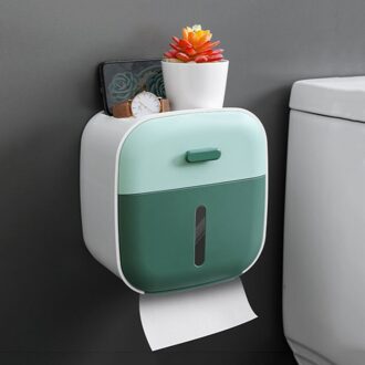 Muur Gemonteerde Toiletrolhouder Dragende Toiletpapier Dispenser Waterdichte Papier Opslag Thuis Badkamer Accessoires Licht Groen