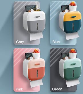 Muur Gemonteerde Toiletrolhouder Dragende Toiletpapier Dispenser Waterdichte Papier Opslag Thuis Badkamer Accessoires willekeurig kleur