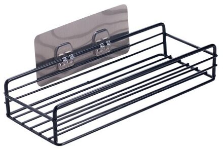 Muur Gemonteerde Waterdichte Douche Opbergrek Huishouden Badkamer Rechthoek Douche Gel Hollow Afvoer Tray Cosmetische Organizer Rekken zwart