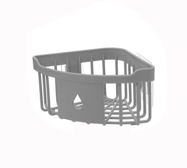Muur Gemonteerde Zelfklevende Driehoek Rack Douche Toiletartikelen Gratis Ponsen Badkamer Keuken Accessoires Drainage Opslag Plank grijs