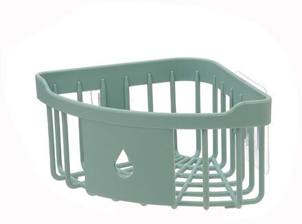 Muur Gemonteerde Zelfklevende Driehoek Rack Douche Toiletartikelen Gratis Ponsen Badkamer Keuken Accessoires Drainage Opslag Plank groen