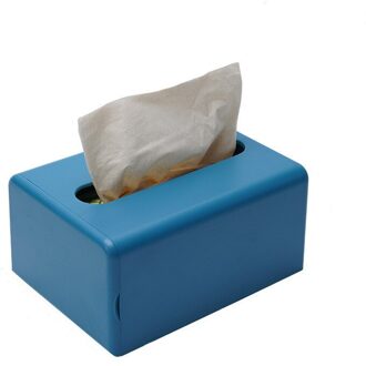 Muur Gemonteerde Zelfklevende Waterdichte Tissue Box Servet Houder Vuilniszak Opbergrek Keuken Auto Opknoping opbergdoos diep blauw