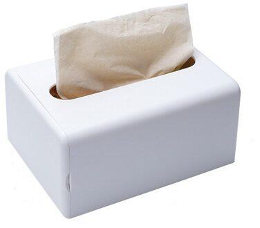 Muur Gemonteerde Zelfklevende Waterdichte Tissue Box Servet Houder Vuilniszak Opbergrek Keuken Auto Opknoping opbergdoos wit