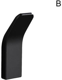Muur Haak Handdoek Haak Voor Badkamer Kapstok Roestvrij Haak Hanger Kleerhangers Voor Keuken Hardware Badkamer 1Pc zwart