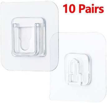 Muur Haken Stickers Dubbelzijdig Hanger Sterke Transparante Haken Zuignap Sucker Muur Opslag Houder Voor Keuken Bathroo 10 pairs