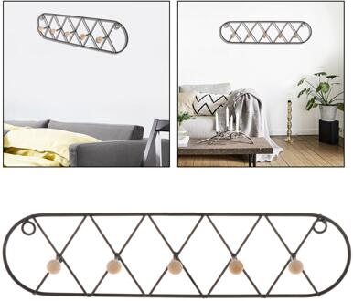 Muur Hanger Kapstok 5 Ijzeren Haken Muur Kleerhangers Rack Duurzaam Jurk Key Hoed zwart
