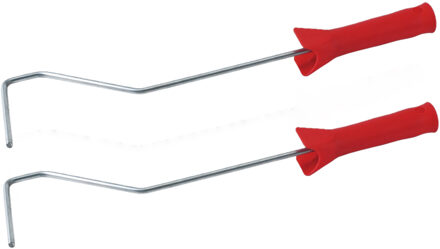 Muur/lak verfroller beugel - Set van 2x stuks - lange - verfbeugel - 10 cm - roller