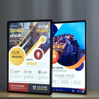 Muur Logo Light Box Restaurant En Bar Led Sign Verlichte Borden 16w-40X60cm gouden