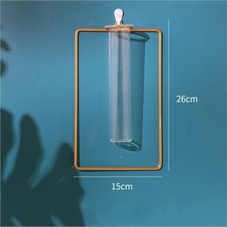 Muur Opknoping Glazen Reageerbuis Vaas Helder Hydrocultuur Pot Container Bloem Fles Shop Home Decoratie Ornament Gratis Punch Rectangular